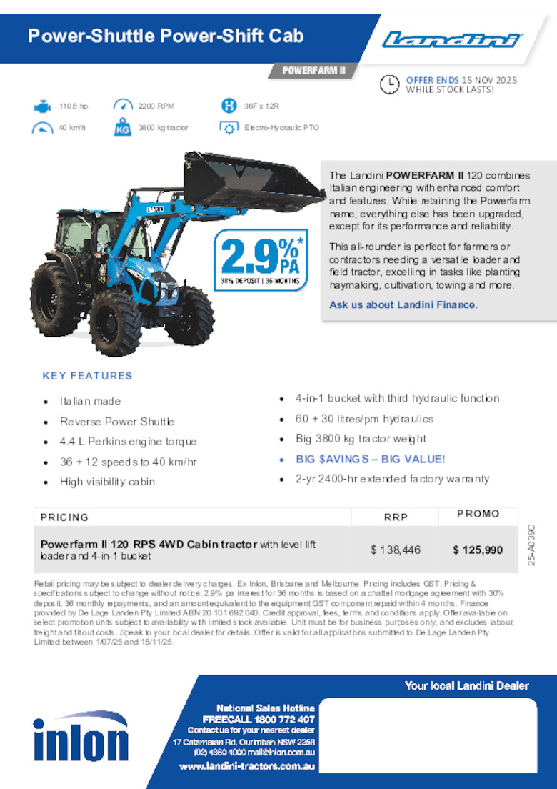 25-A039C Landini Powerfarm II oe 15.11